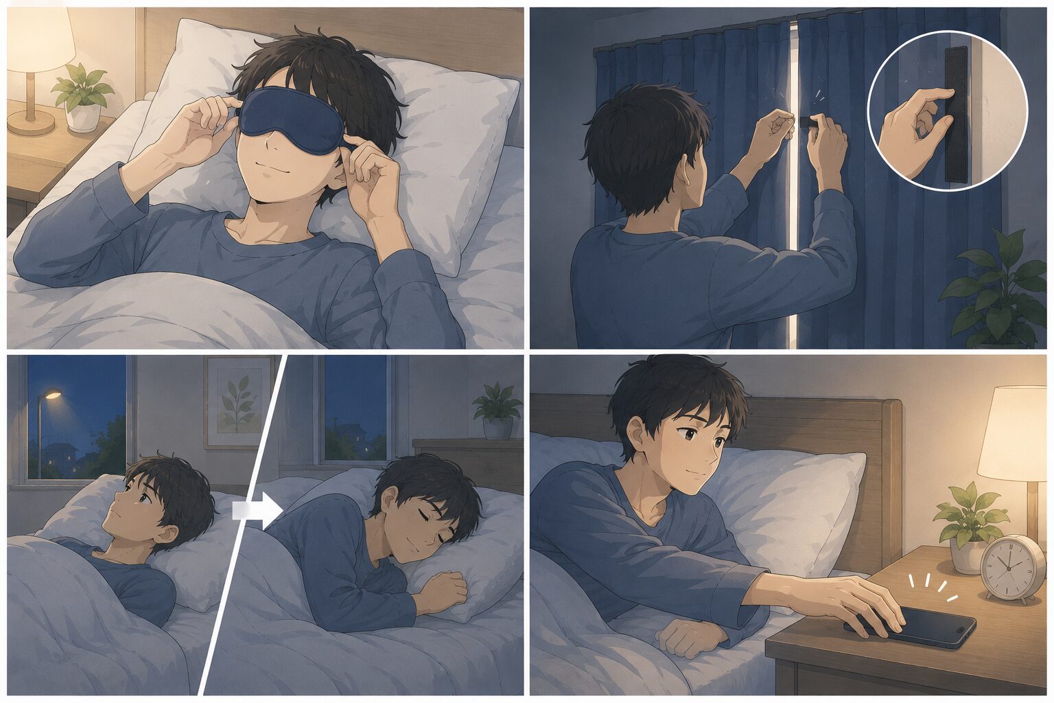 明るくて眠れない時の対策イメージ