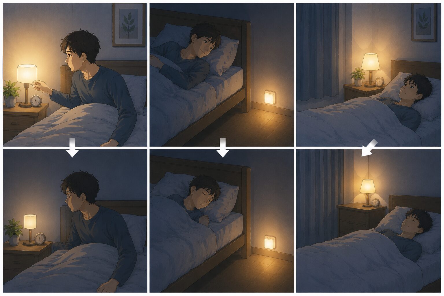 豆電球や常夜灯が明るくて眠れない時の対策イメージ